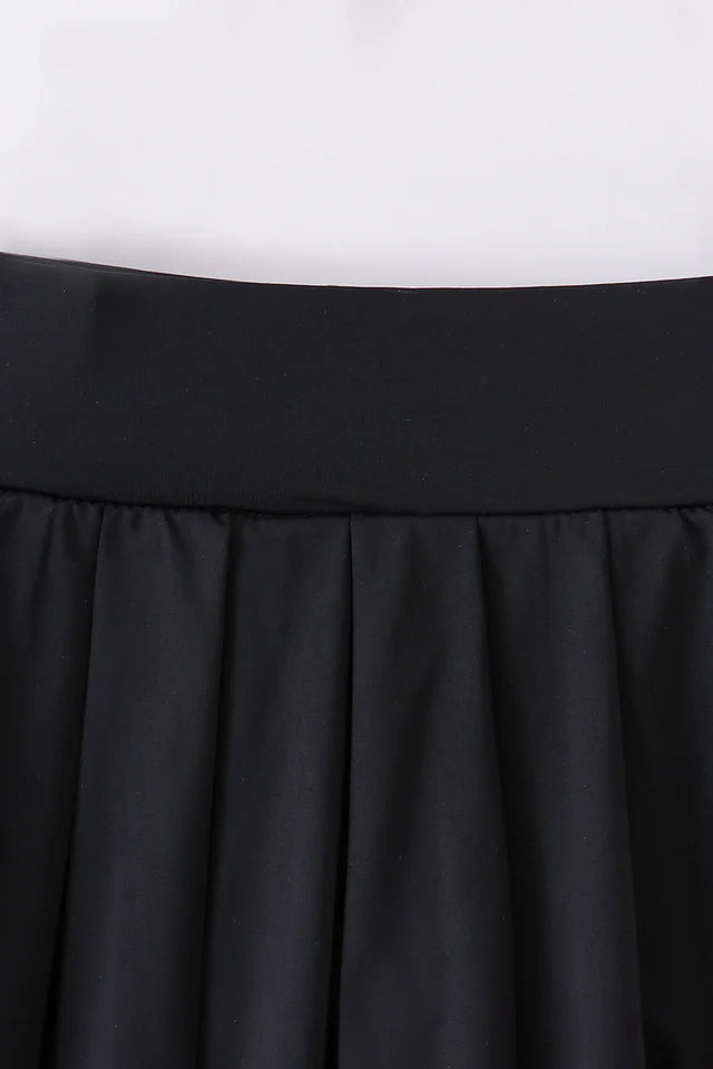 Pleated Active Black Mom + Me Skort