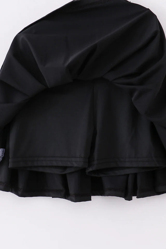 Pleated Active Black Mom + Me Skort