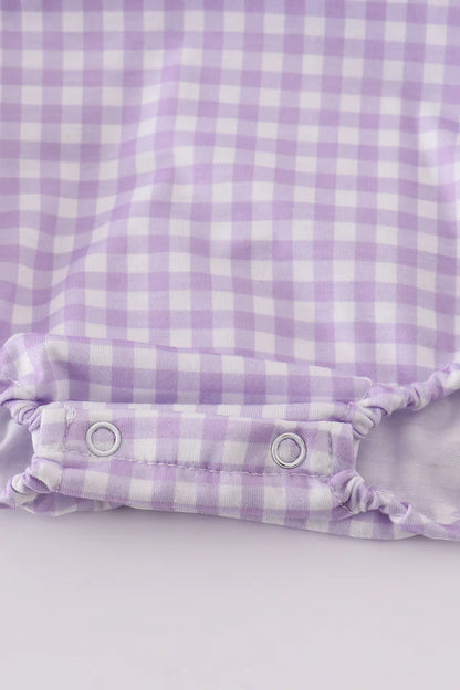 Bunny Smocked Purple Gingham Girl Bubble