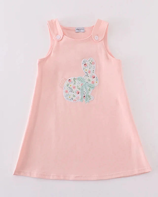 Spring Floral Bunny Applique Dress