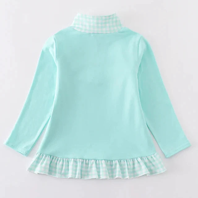 Princess Embroidered Blue Girl Zipper Pullover