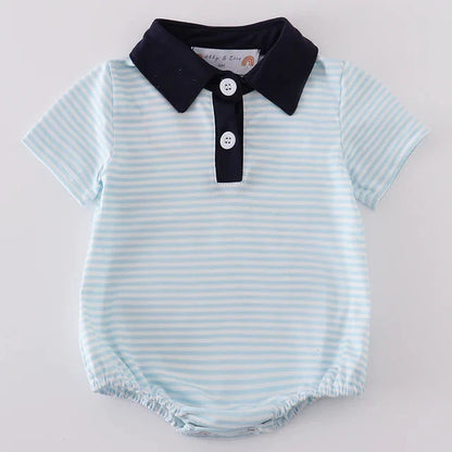 Kolton Navy Stripe Boy Bubble