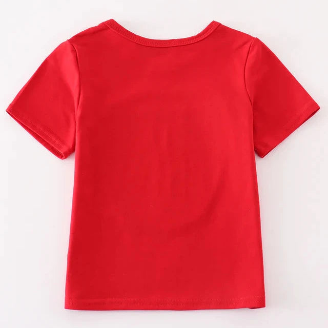 GA Bulldog Sequin Red Mom + Me Top