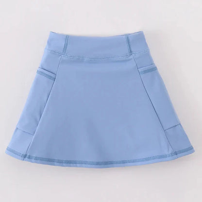 Active Sporty Sky Blue Yoga Girl Skirt