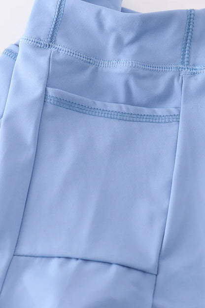 Active Sporty Sky Blue Yoga Girl Skirt