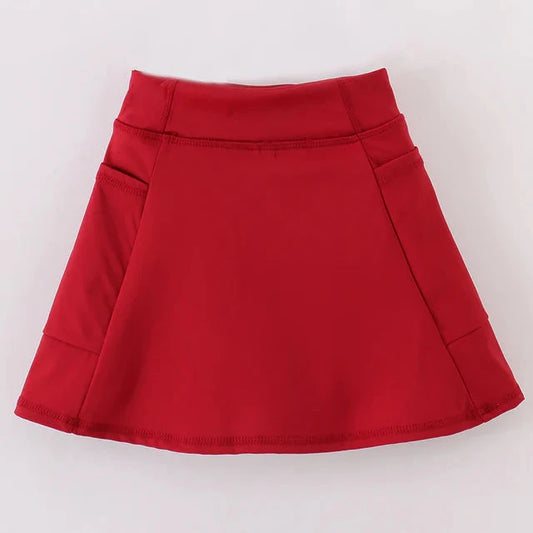 Active Sporty Red Yoga Girl Skirt