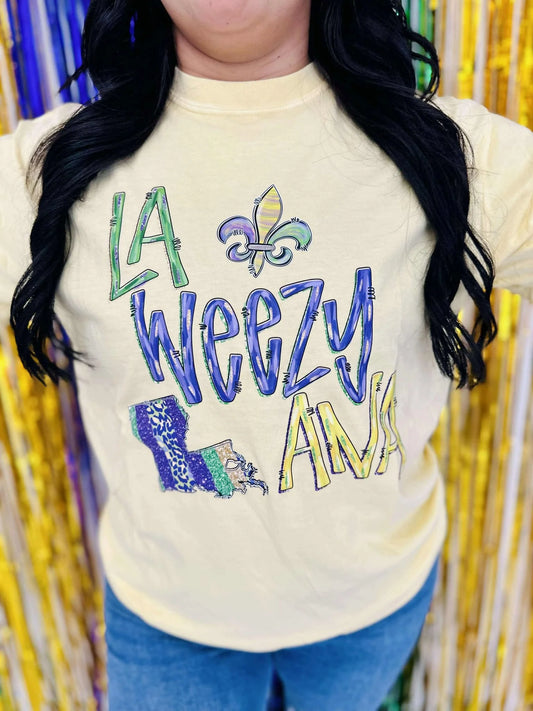 La Weezy Ana Mardi Gras Brush Stroke Tee