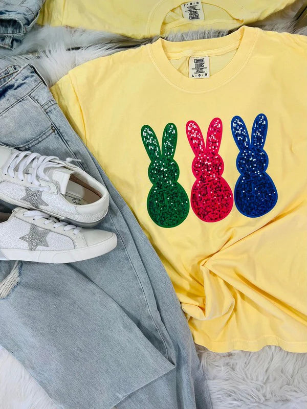 Peeps Multi Glitter Trio Tee