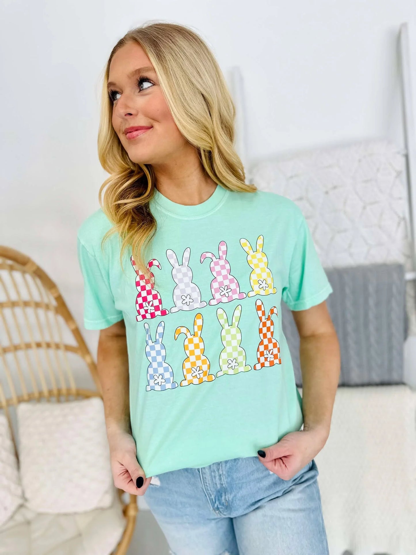 4 Checkered Bunny Stack Tee