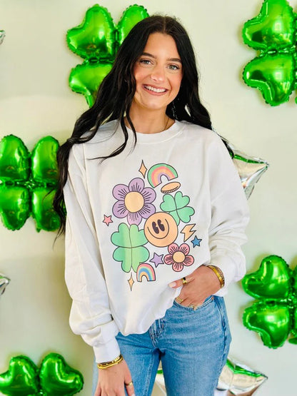 Preppy St. Patrick's Day Collage Sweatshirt