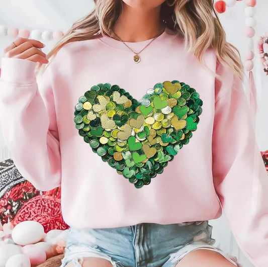 SHAMROCK AND COINS HEART