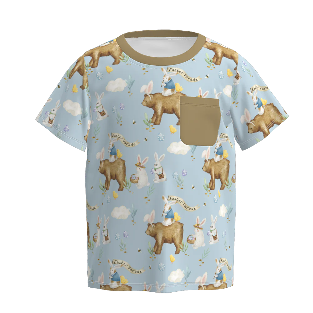 PREORDER 3.1 BOYS EASTER BUNNY＆FARM PRINT TOP