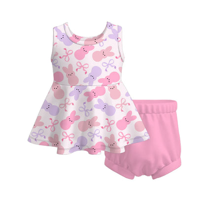 PREORDER 3.12 EASTER PRINT BABY GIRL BLOOMERS SET