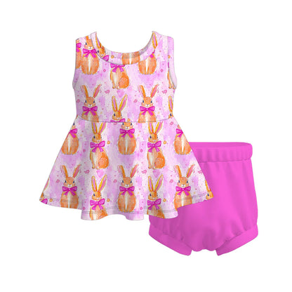 PREORDER 3.12 EASTER PRINT BABY GIRL BLOOMERS SET