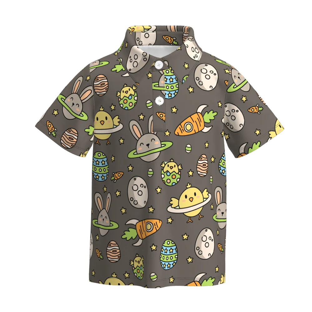 PREORDER 3.0 BOYS EASTER BUNNY PRINT MILK SILK TOP