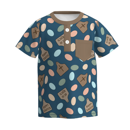 PREORDER 3.0 BOYS EASTER BUNNY PRINT TOP