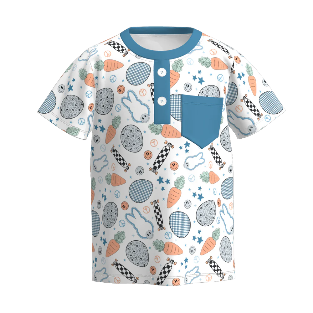 PREORDER 3.0 BOYS EASTER BUNNY PRINT TOP