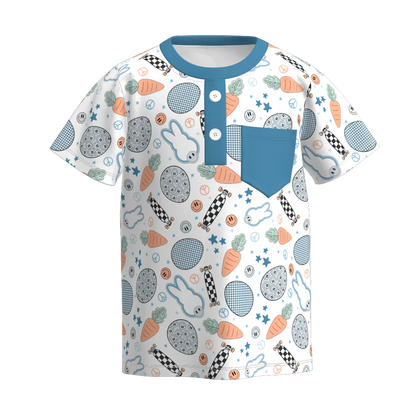 PREORDER 3.0 BOYS EASTER BUNNY PRINT TOP