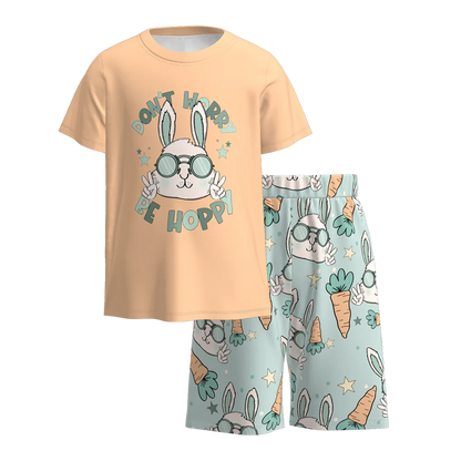 PREORDER 3.1 BOYS EASTER BUNNY PRINT SHORTS SET