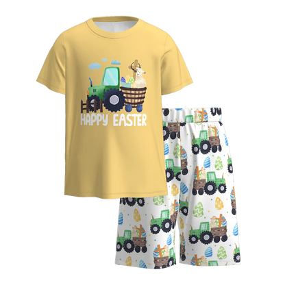 PREORDER 3.1 BOYS EASTER BUNNY PRINT SHORTS SET