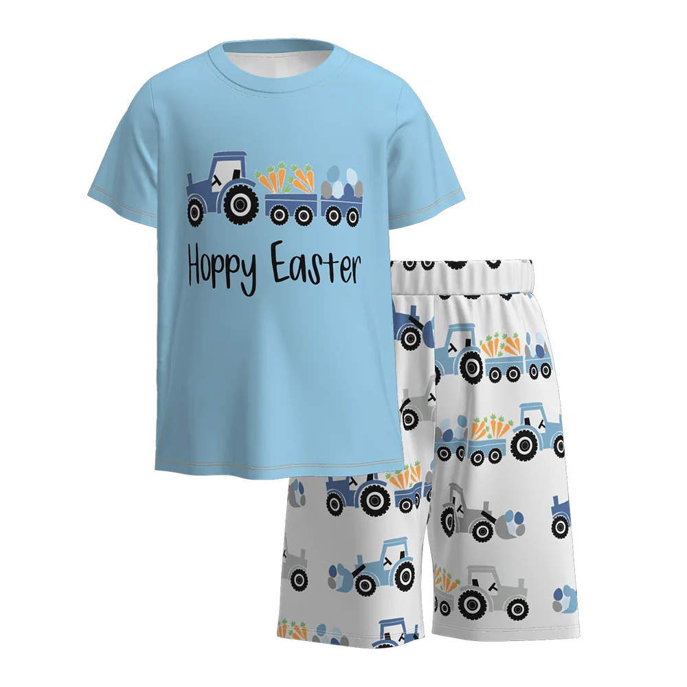 PREORDER 3.1 BOYS EASTER BUNNY PRINT SHORTS SET