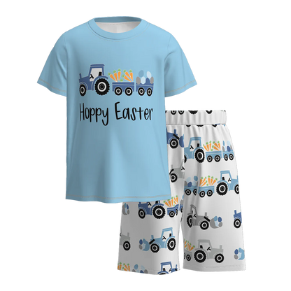 PREORDER 3.1 BOYS EASTER BUNNY PRINT SHORTS SET