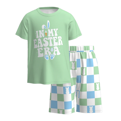 PREORDER 3.1 BOYS EASTER BUNNY PRINT SHORTS SET