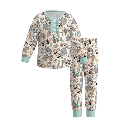 PREORDER 3.2 BOYS + GIRLS EASTER BUNNY PRINT PAJAMA PANTS SET