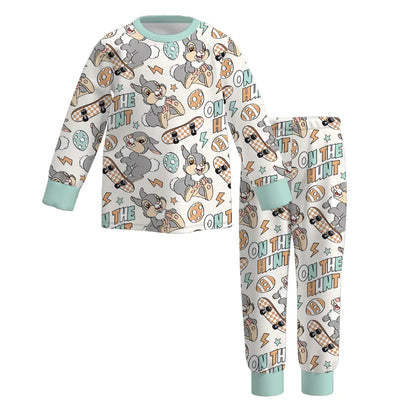 PREORDER 3.2 BOYS + GIRLS EASTER BUNNY PRINT PAJAMA PANTS SET