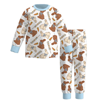 PREORDER 3.3 BOYS + GIRLS EASTER BUNNY PRINT PAJAMA PANTS SET