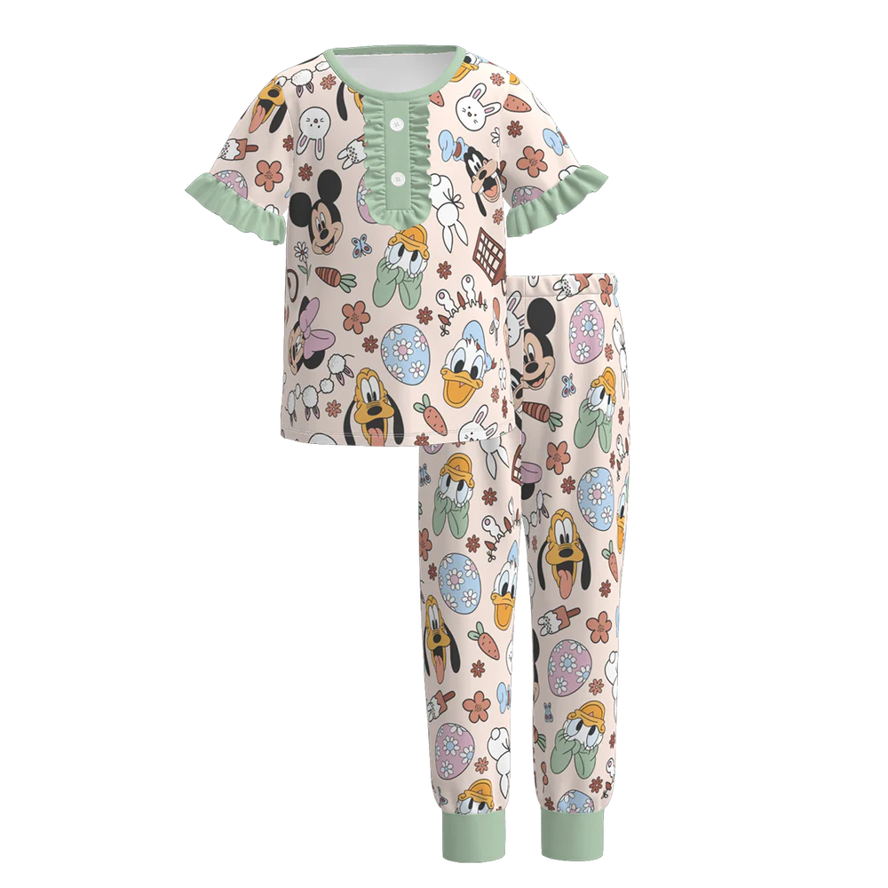 PREORDER 3.11 GIRLS EASTER PRINT PAJAMA PANTS SET