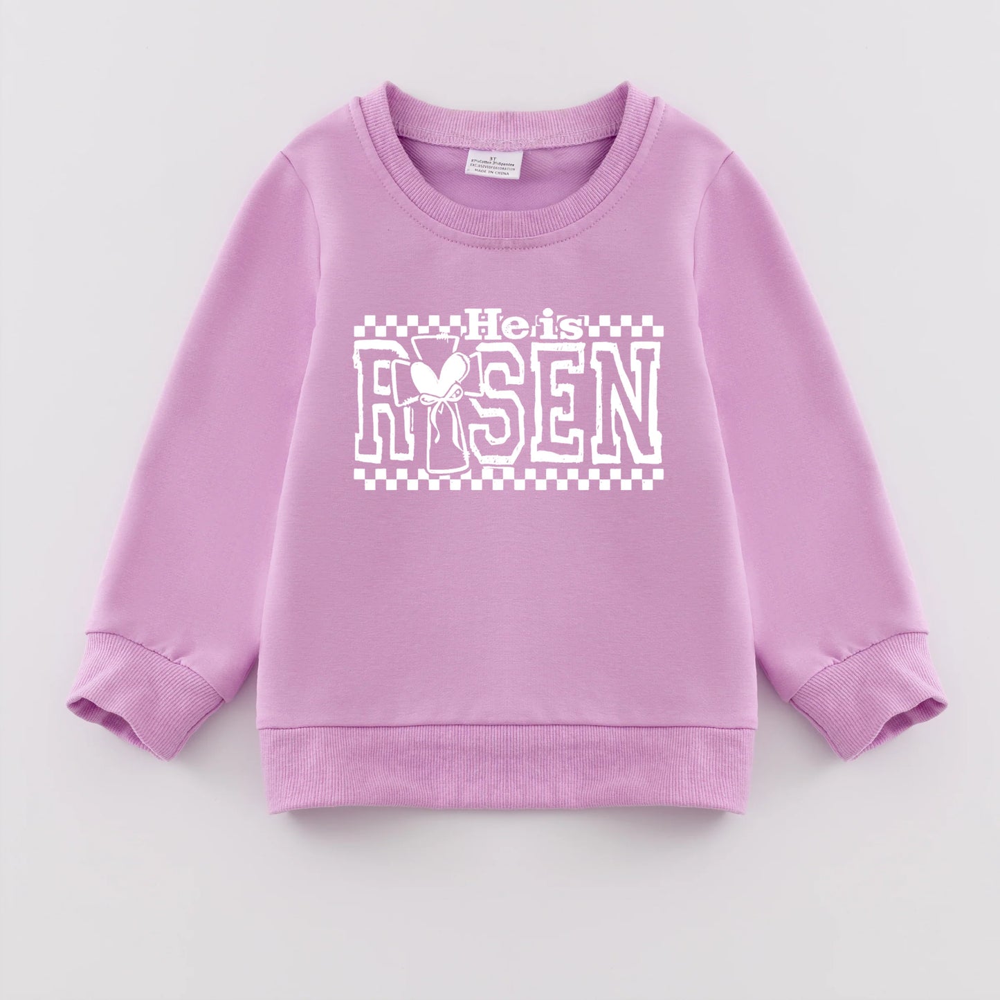 PREORDER 3.0 GIRLS EASTER PRINT PURPLE SWEATSHIRT