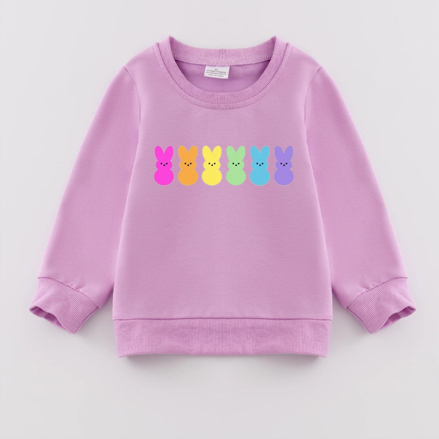 PREORDER 3.0 GIRLS EASTER PRINT PURPLE SWEATSHIRT