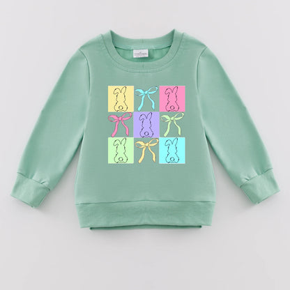 PREORDER 3.0 GIRLS EASTER PRINT SAGE SWEATSHIRT