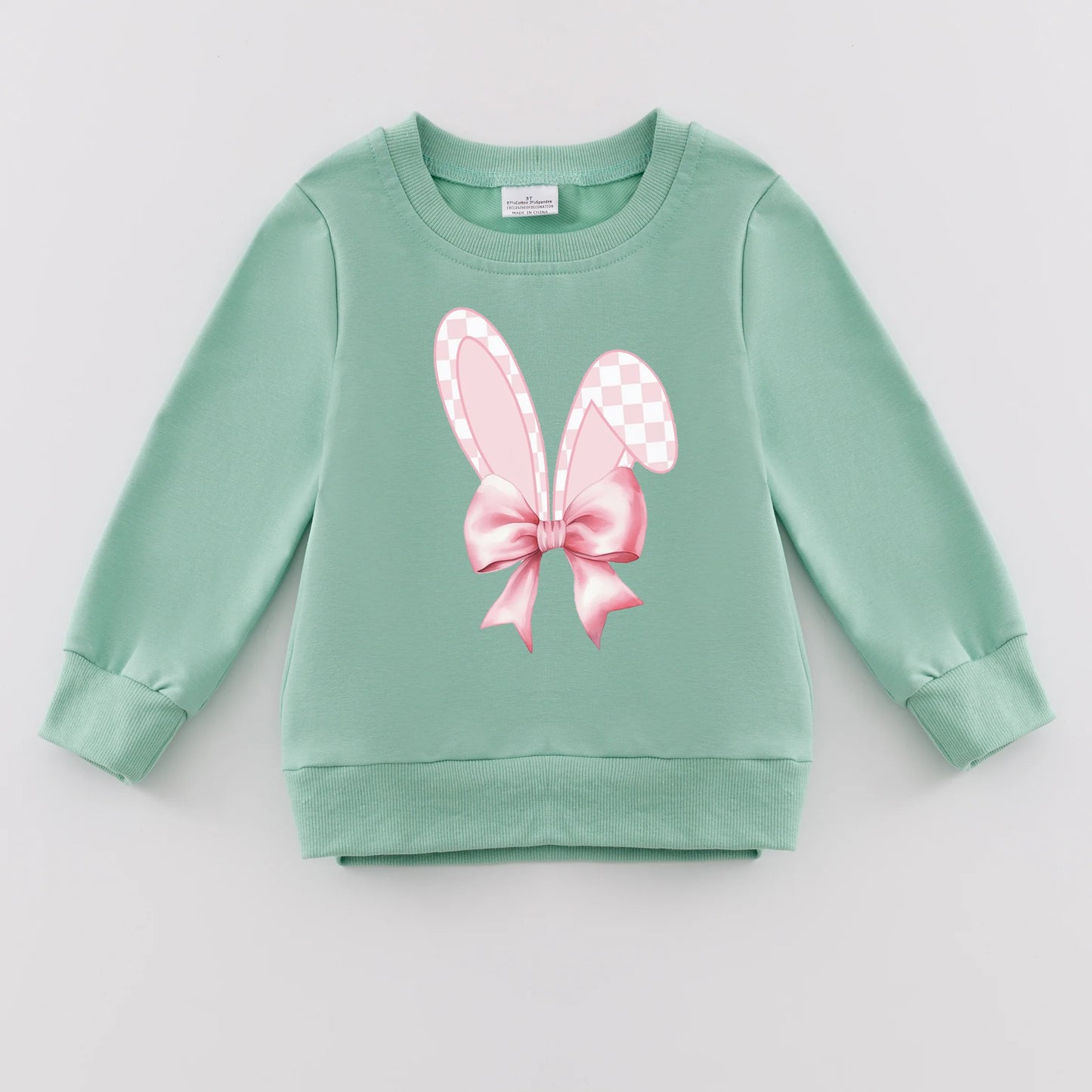 PREORDER 3.0 GIRLS EASTER PRINT SAGE SWEATSHIRT