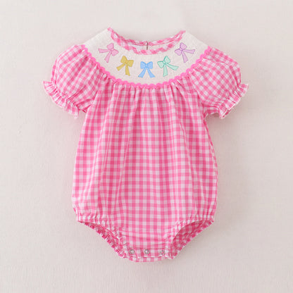 PREORDER 3.1 SISTERS EASTER EMBROIDERED PINK SMOCKED DRESS/BUBBLE