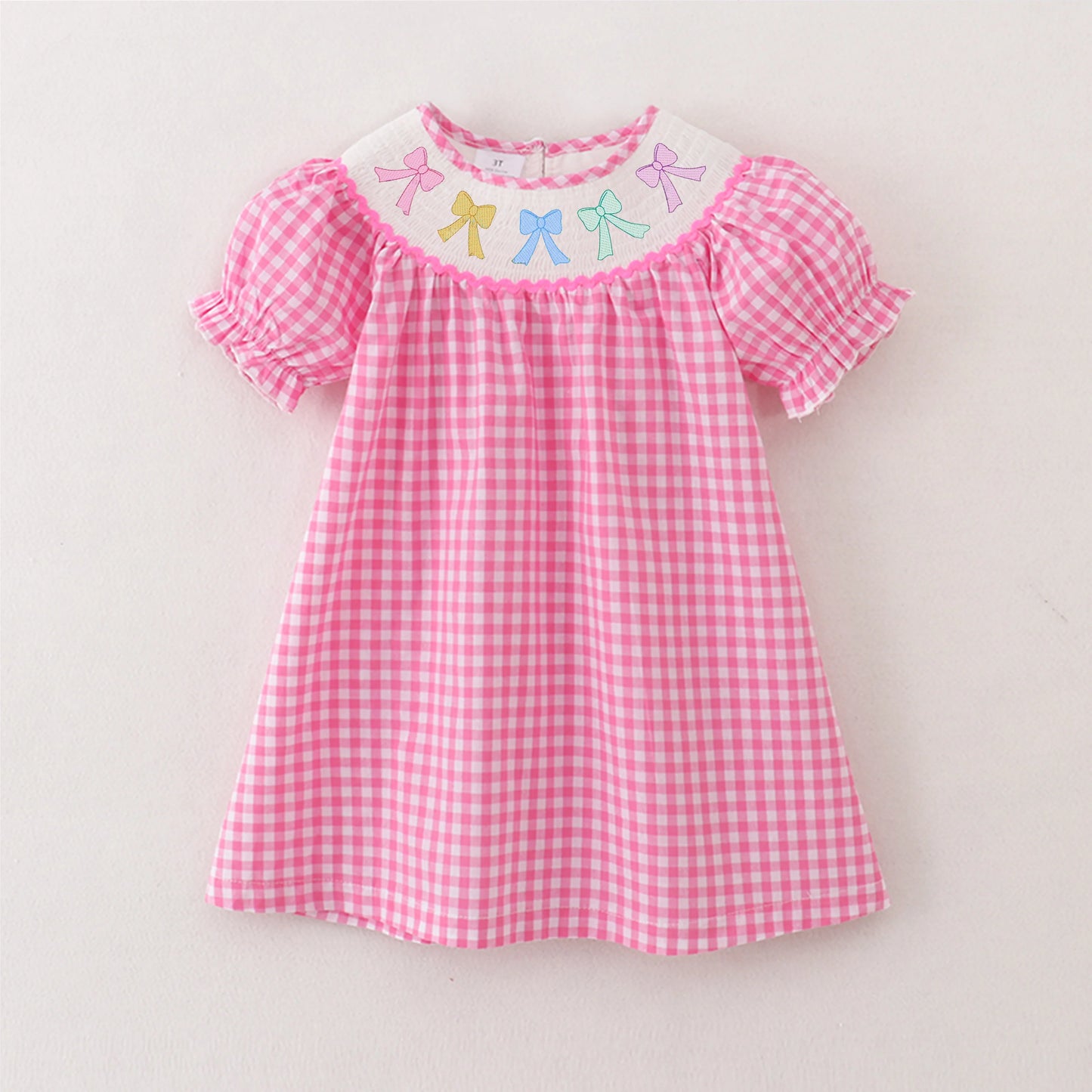 PREORDER 3.1 SISTERS EASTER EMBROIDERED PINK SMOCKED DRESS/BUBBLE