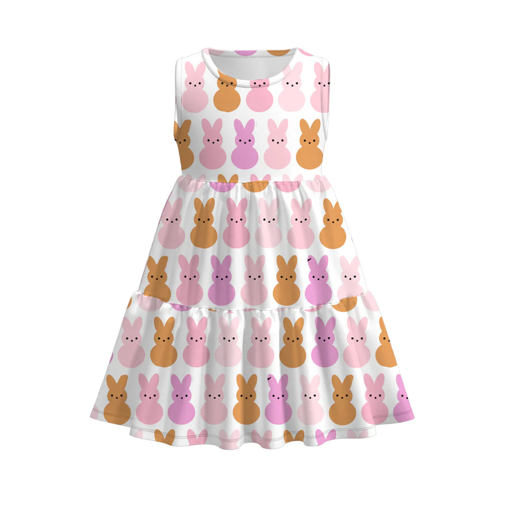 PREORDER 3.6 EASTER BUNNY PRINT PLEATED DRESS