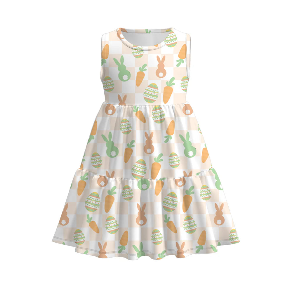 PREORDER 3.6 EASTER BUNNY PRINT PLEATED DRESS