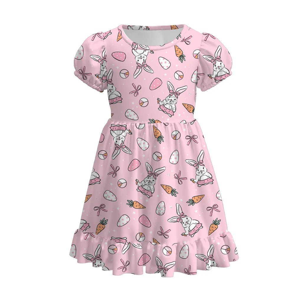 PREORDER 3.5 EASTER PRINT PUFF SLEEVE DRESS