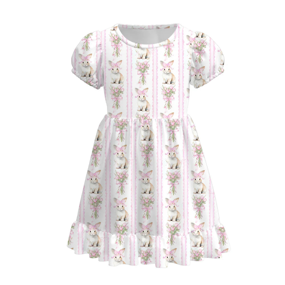 PREORDER 3.5 EASTER PRINT PUFF SLEEVE DRESS