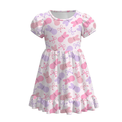 PREORDER 3.5 EASTER PRINT PUFF SLEEVE DRESS