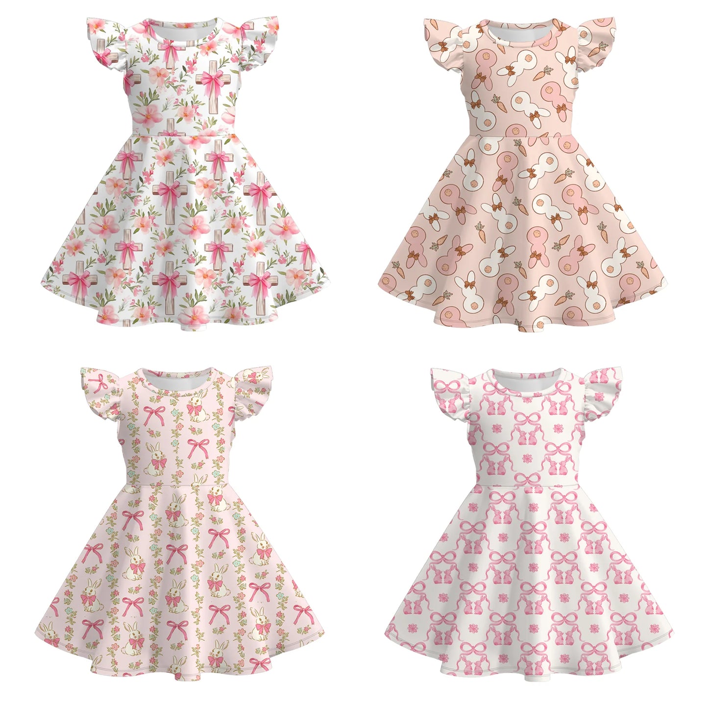 PREORDER 3.1 EASTER PRINT FLY SLEEVE DRESS