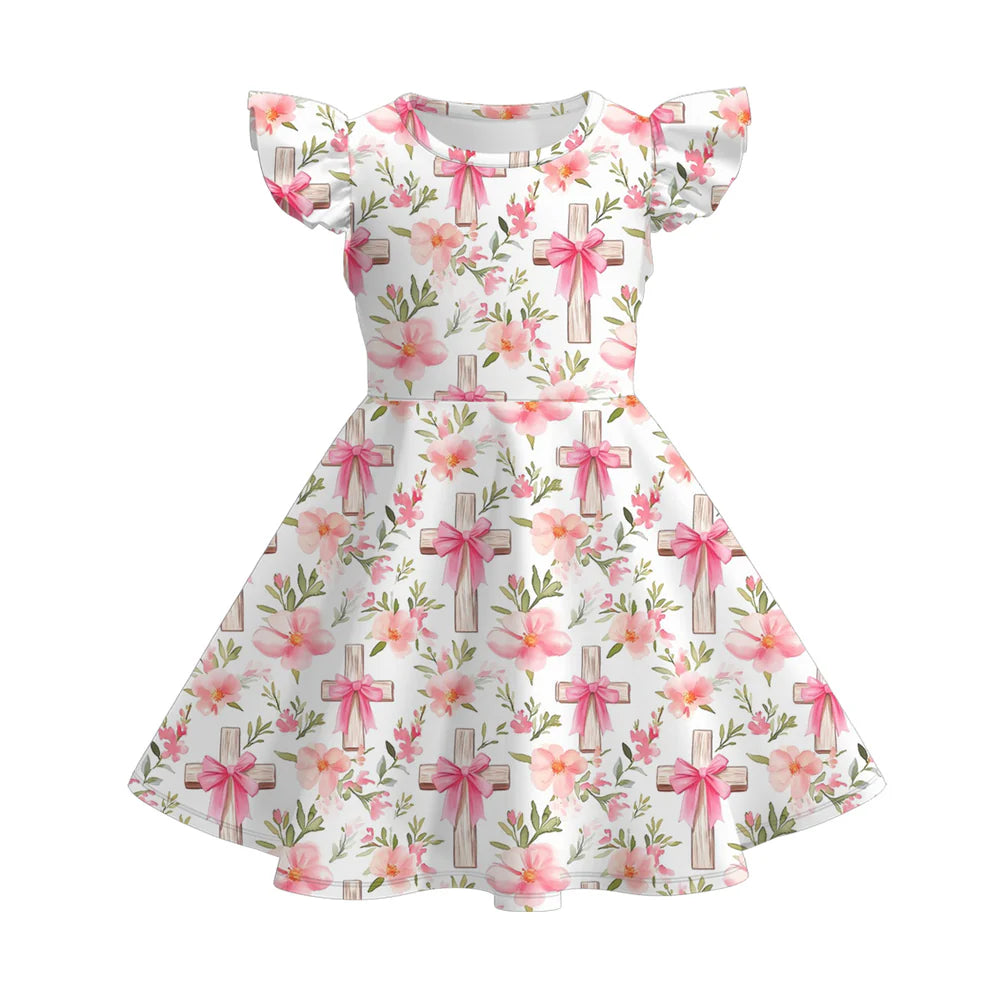 PREORDER 3.1 EASTER PRINT FLY SLEEVE DRESS