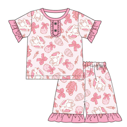 PREORDER 3.2 GIRLS EASTER PRINT PAJAMA SHORTS SET