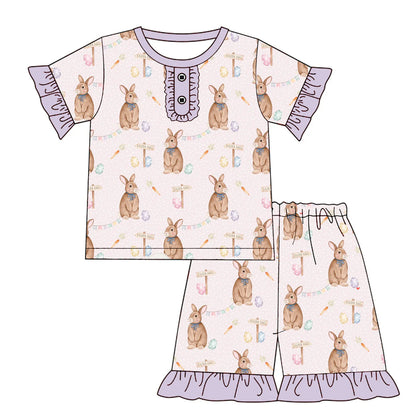 PREORDER 3.2 GIRLS EASTER PRINT PAJAMA SHORTS SET