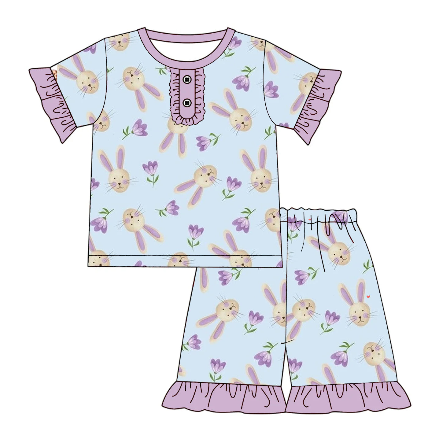 PREORDER 3.2 GIRLS EASTER PRINT PAJAMA SHORTS SET