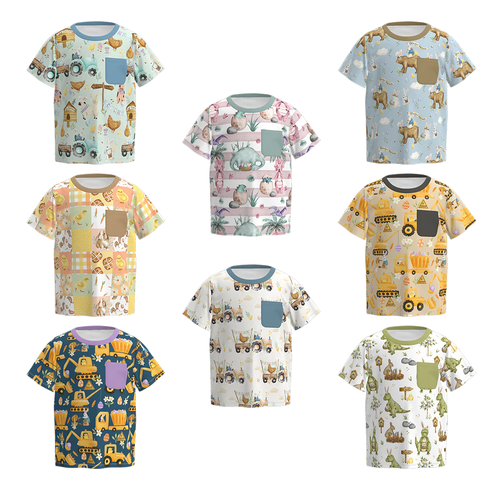 PREORDER 3.1 BOYS EASTER BUNNY＆FARM PRINT TOP