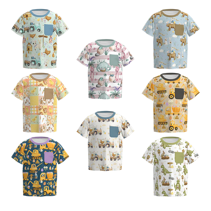 PREORDER 3.1 BOYS EASTER BUNNY＆FARM PRINT TOP