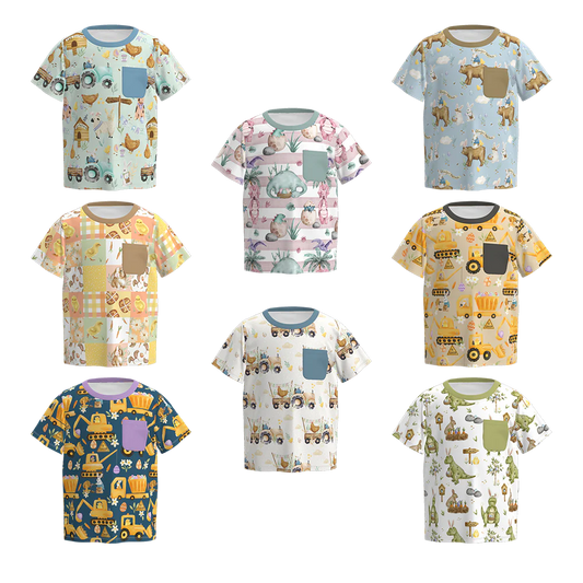 PREORDER 3.1 BOYS EASTER BUNNY＆FARM PRINT TOP